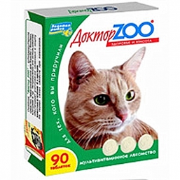 Мультивитаминное лакомство Доктор ZOO с протеином для взрослых кошек (90 шт)