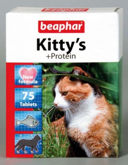 Витамины Beaphar Kitty’s + Protein витаминизированное лакомство для кошек, с протеином со вкусом рыбы (180 шт)