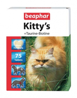 Витамины Beaphar Kitty’s + Taurin + Biotin витаминизированное лакомство для кошек, с таурином и биотином (180 шт)