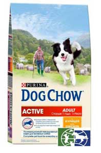 ����� ���� Dog Chow ADULT ACTIVE ��� �������� ����� � ���������� ����������� (������, 14��) 