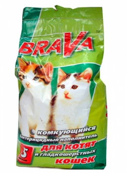 Наполнитель Brava комкующийся для гладкошерстных кошек 5л