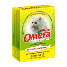 Витамины Омега Neo с биотином и таурином для взрослых кошек (90 шт)