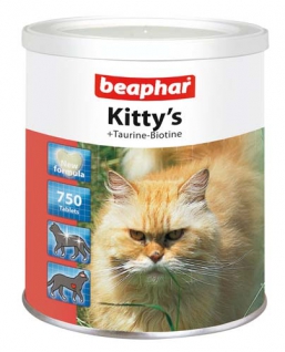 Витамины Beaphar Kitty’s + Taurin + Biotin витаминизированное лакомство для кошек, с таурином и биотином (750 шт)