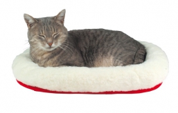 Лежак Trixie Teddy Бело-красный для кошек