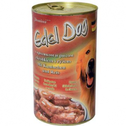 Консервы для собак Edel Dog (Нежные кусочки в соусе кролик+рис, 1200г.)