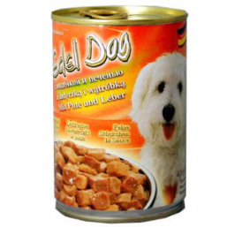 Консервы для собак Edel Dog (Нежные кусочки в соусе индейка+печень, 1200г.)