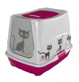 Туалет для кошек Moderna Trendy Cat домик с рисунком котята 50х39х39см