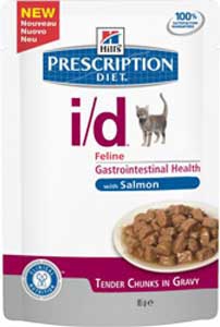   Hills Prescription Diet Feline I/D Gastrointestinal Health Salmon   (, 85, )
