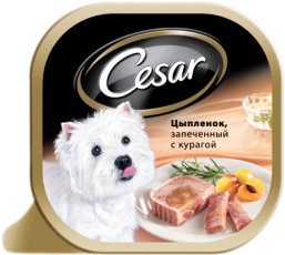 Консервы для собак Cesar (Цыпленок запеченный с курагой, 100г.)