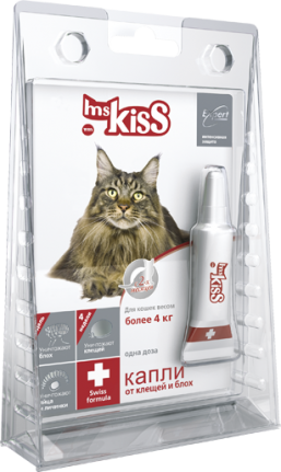 Комплект Капли Ms. Kiss Plus для кошек более 4 кг (0,8 мл) + Подарок