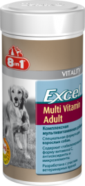 Витамины 8 in 1 Excell Multi vitamin Adult для собак ( мультивитаминная добавка, 70 таб.)