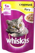 Влажный корм Whiskas для кошек (рагу с курицей, 85г)