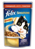Влажный корм Felix Sensation для Кошек (Соус Говядина+Томат 0,085 кг)