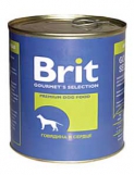 Консервы Brit Gourmet Selection для взрослых собак всех пород с говядиной и сердцем (850г)