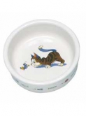 Миска Trixie для кошек из керамики с рисунком кошки (200мл, D11,5, 4007)